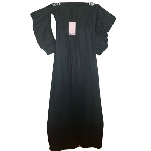 Flor Et Al Jumpsuit Off Shoulder Taffeta Polyester Formal Black Tie 4 NWT $695 - Picture 6 of 14